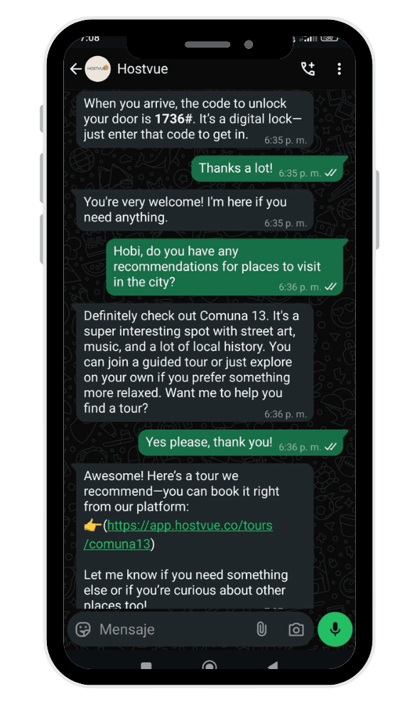 WhatsApp Concierge Interface